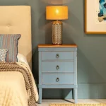 IXIA Mesillas De Noche^Mesita De Noche De Madera Clásica 3 Cajones Azul Rozado 50 X 72 X 38 Cm