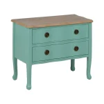 IXIA Mesillas De Noche^Mesita De Noche De Madera Turquesa - 80 X 38 X 65,5 Cm