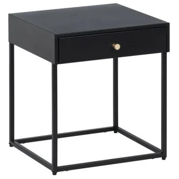 IXIA Mesillas De Noche^Mesita De Noche En Acero Negro 1 Cajón  43 X 50 X 41 Cm