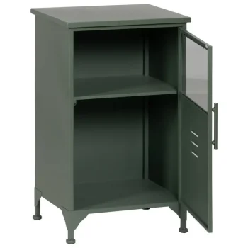 IXIA Mesillas De Noche^Mesita De Noche Vitrina Industrial Verde Menta 45 X 76 X 35 Cm