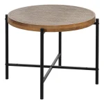 IXIA Mesas Auxiliares^MESITA NATURAL-NEGRO METAL-MADERA 69 X 69 X 52,50 CM