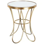 IXIA Mesas Auxiliares^Mesita Oro Metal-Cristal Decoración 48 X 48 X 62 Cm