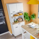 FORES Mueble Auxiliar Cocina^Mueble Auxiliar Cocina Kira  blanco Artik - Natur 72 X 185 X 35 Cm