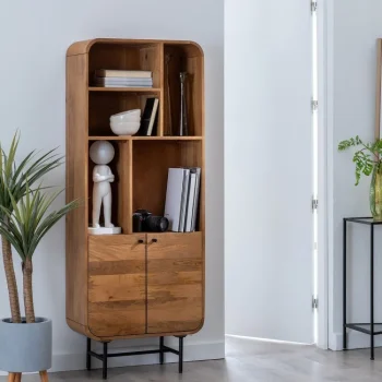 IXIA Armario Salón^MUEBLE AUXILIAR NATURAL MADERA DE MANGO 60 X 30 X 160 CM