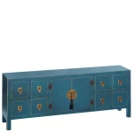 IXIA Muebles De Salón^Mueble Auxiliar Recibidor Con 2 Puertas Y 8 Cajones Oriente En Color Azul