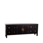 IXIA Muebles De Salón^Mueble Bajo Oriente 8 Cajones 2 Puerts Negro - Oro