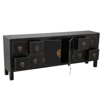 IXIA Muebles De Salón^Mueble Bajo Oriente 8 Cajones 2 Puerts Negro - Oro