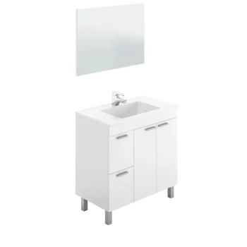 FORES Muebles De Lavabo^Mueble Baño 80 Cm Económico Barcelona Aktiva Con Espejo