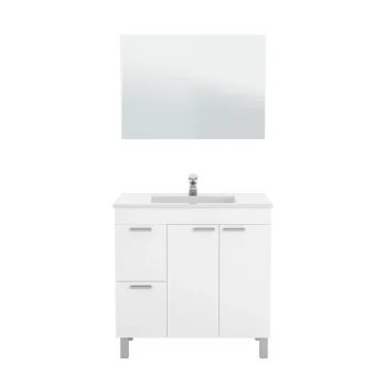 FORES Muebles De Lavabo^Mueble Baño 80 Cm Económico Barcelona Aktiva Con Espejo