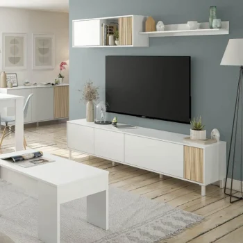 FORES Muebles De Salón^Mueble De Sala Ethna Blanco Artik - Natur 200 X 47 X 40 Cm