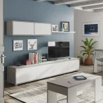 FORES Muebles De Salón^Mueble De Salón Alida Blanco Artik - Cemento 200 X 180 X 41 Cm