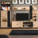 NAKURA Muebles De Salón^Mueble De Salón Modular Avignon Roble Artisan - Negro 263 X 167 X 40 Cm