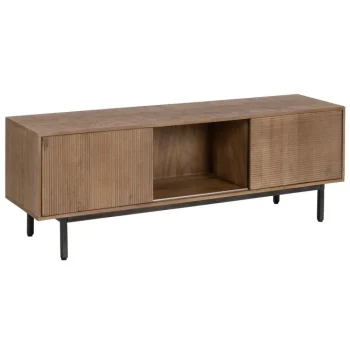 IXIA Muebles De Salón^Mueble De Televisón 2 Puertas Madera De Mango Natural 155 X 55 X 40 Cm