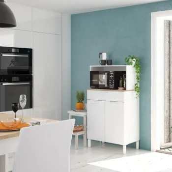 FORES Mueble Auxiliar Cocina^Mueble Microondas Con Cajón Kira 72 X 126 X 40 Cm