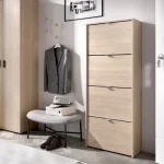 DEKIT Zapateros^Mueble Zapatero Color Natural Jazz 4 Puertas 61 X 149 X 25 Cm