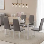 DISTRIGAL Packs De Sillas|Sillas Tapizadas^Pack 6 Sillas Comedor Yuri Tapizadas En Microfibra Marengo Y Patas Blancas