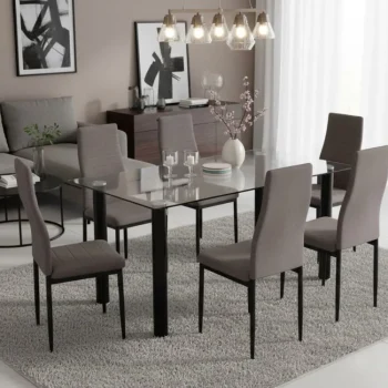 DISTRIGAL Packs De Sillas|Sillas Tapizadas^Pack 6 Sillas Comedor Yuri Tapizadas En Marengo Y Patas Negras