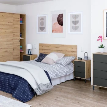 FORES Conjuntos Dormitorios Matrimonio Baratos^PACK DORMITORIO ENZO-COMODA-ARMARIO