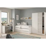 FORES Dormitorios Juveniles Completos|Camas Nido Dobles^Pack Dormitorio Juvenil Elliot, Cama Nido Con Armario Y Mesa Con Estante