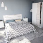 FORES Conjuntos Dormitorios Matrimonio Baratos^Pack Dormitorio Sweet: Cabecero Con 2 Mesitas Y Armario Blanco Velho - Artik