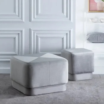 IXIA Puffs^Puf Terciopelo Gris