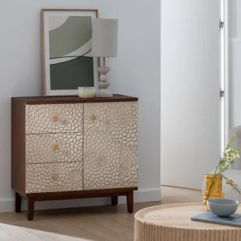 IXIA Recibidores^Recibidor 3 Cajones 1 Puerta Manacor Madera Tallada 80 X 80 X 39 Cm