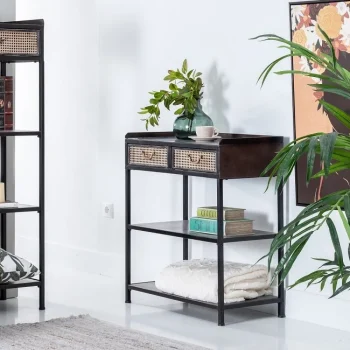 IXIA Recibidores^Recibidor Brick En Hierro Negro Y Marrón 75,5 X 85 X 38 Cm