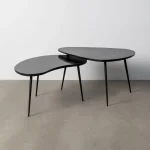 IXIA Mesas Auxiliares^Set 2 Mesas De Centro Mármol 87-83 X 47-41 X 59-56 Cm