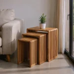 IXIA Mesas Auxiliares^Set 3 Mesas Auxiliares De Madera De Teca Bellamonte Natural 41 - 43 - 23 X 50- 45 - 40 X 34 Cm