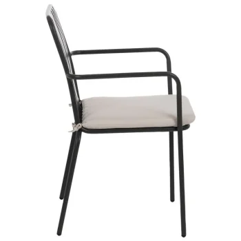 IXIA Sillas De Jardín^Sillá Metálica Apilable Para Jardín Con Brazos Antracita 56 X 87 X 57 Cm