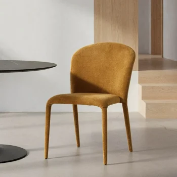 IXIA Sillas Tapizadas^Silla Apilable Tapizada Suave Mostaza 50 X 82 X 61 Cm