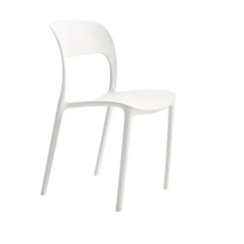 VELASCO Sillas De Cocina|Sillas De Cocina^Silla De Cocina Apilable Polipropileno Blanco Mate Roma 45 X 83 X 55 Cm