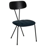 IXIA Sillas Tapizadas^Silla De Comedor Azul Tejido - Metal 47,50 X 61 X 85 Cm