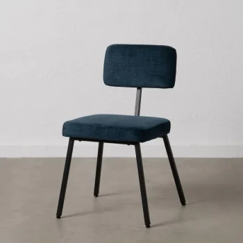 IXIA Sillas Tapizadas^Silla De Comedor Azul Tejido - Metal 42,50 X 55 X 77,50 Cm
