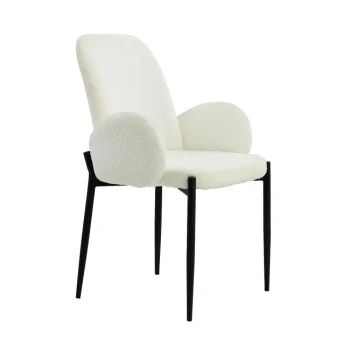 NAKURA Sillas Tapizadas^Silla De Comedor Beca Tapizado Tela Blanca 57 X 88 X 60 Cm