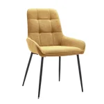 NAKURA Sillas Tapizadas^Silla De Comedor Caracas Tapizado Easy Clean Mostaza - Negro 54 X 88 X 55 Cm