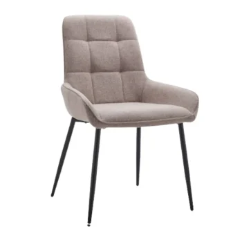 NAKURA Sillas Tapizadas^Silla De Comedor Caracas Tapizado Easy Clean Marrón Pardo - Negro 54 X 88 X 55 Cm