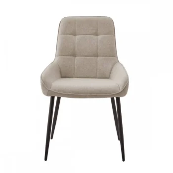 NAKURA Sillas Tapizadas^Silla De Comedor Caracas Tapizado Easy Clean Marrón Pardo - Negro 54 X 88 X 55 Cm