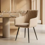 IXIA Sillas Tapizadas^Silla De Comedor Con Brazo Coimbra Beige 47 X 93 X 47 Cm