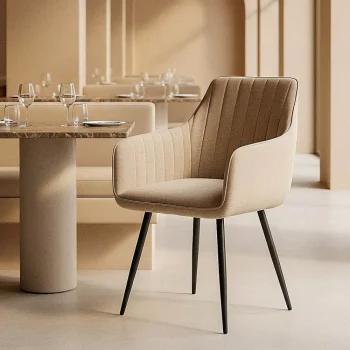 IXIA Sillas Tapizadas^Silla De Comedor Con Brazo Coimbra Beige 47 X 93 X 47 Cm