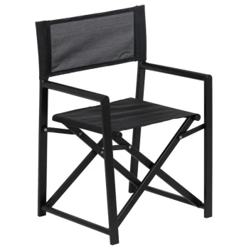 IXIA Sillas De Jardín|Sillas Plegables^Silla De Comedor Director Negro Aluminio - TEXTILENO 56 X 53 X 84 Cm