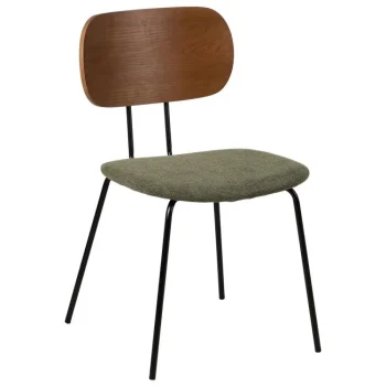 IXIA Sillas Tapizadas^Silla De Comedor Respaldo Natural Tapizado Verde 48 X 55 X 82,50 Cm