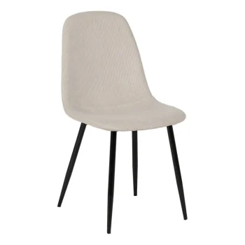 IXIA Sillas Tapizadas^Silla De Comedor Tapizada En Pana Crema Con Patas De Metal 44 X 88 X 47 Cm