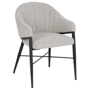 IXIA Sillas Tapizadas^Silla De Comedor Tapizada Gris Con Brazos 56 X 61 X 82 Cm