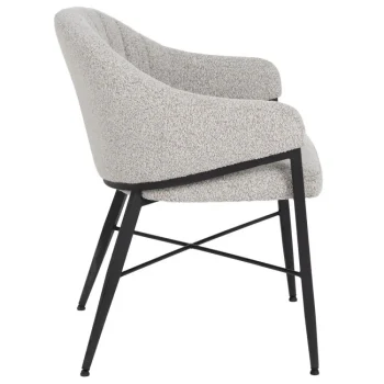 IXIA Sillas Tapizadas^Silla De Comedor Tapizada Gris Con Brazos 56 X 61 X 82 Cm