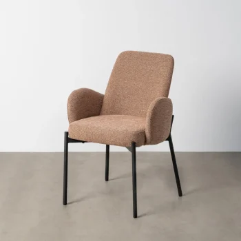 IXIA Sillas Tapizadas^Silla De Comedor Tapizada Nantes Rosa Con Reposabrazos 56 X 84 X 57 Cm