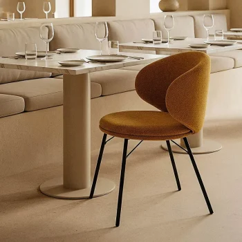 IXIA Sillas Tapizadas^Silla De Comedor Tapizada Tavira Mostaza 57 X 75 X 53 Cm