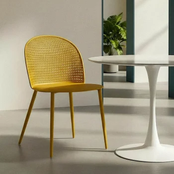 IXIA Sillas De Jardín^Silla De Jardín O Terraza Polipropileno Tapizado Amarillo 51 X 80 X 46 Cm