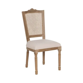 IXIA Sillas De Madera^Silla De Madera  color Natural Asiento Blanco 44 X 98 X 48 Cm