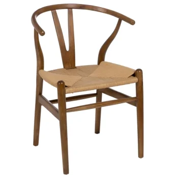 IXIA Sillas De Ratán Y Fibras|Sillas De Madera^Silla De Madera De Olmo Marrón Con Asiento De Ratán 56 X 78 X 48 Cm